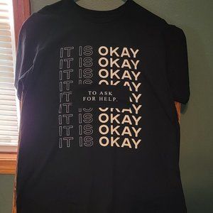 TWLOHA IT IS OK TO ASK FOR HELP T SHIRT TO WRITE LOVE ON HER ARMS